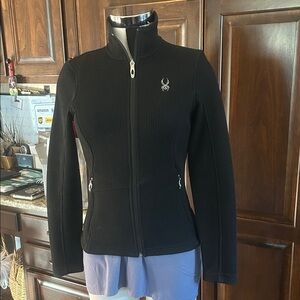 Spyder Core Sz S Women's Black Sweater Jacket GUC